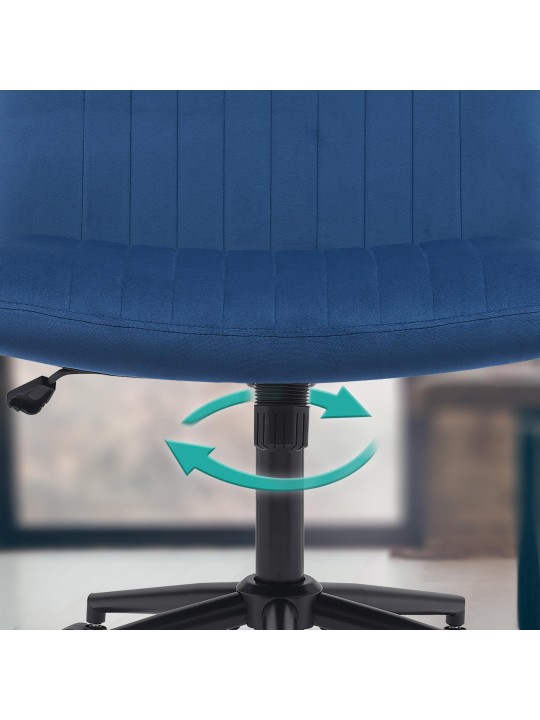 Bureaustoel Kingman fluweel, blauw