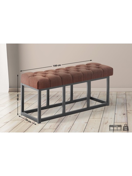 Bank Amun stof B100, bruin