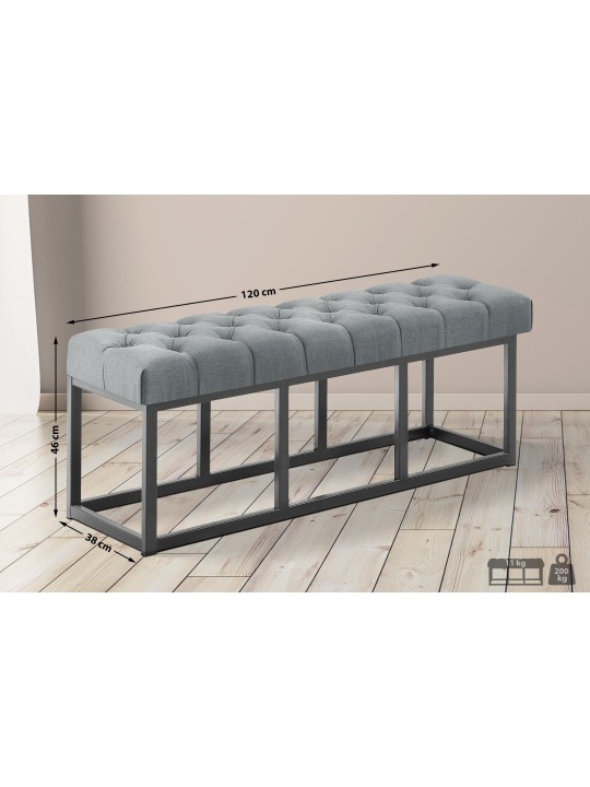 Bank Amun stof B120, donkergrijs Bank Amun stof B120, donkergrijs