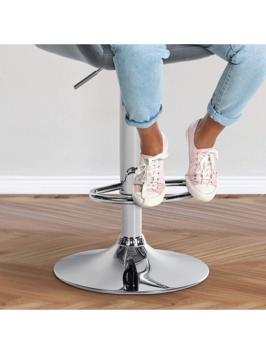 Barkruk Braga fluweel chroom, donkergrijs Barkruk Braga fluweel chroom, donkergrijs