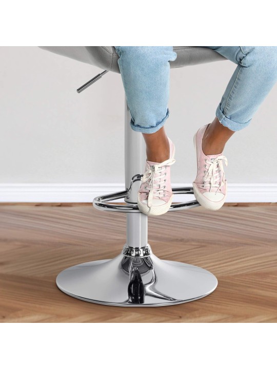 Barkruk Braga fluweel chroom, grijs Barkruk Braga fluweel chroom, grijs