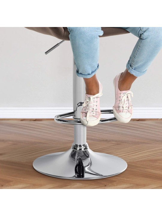 Barkruk Braga fluweel chroom, bruin Barkruk Braga fluweel chroom, bruin