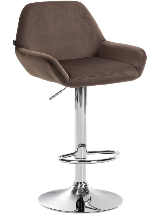 Barkruk Braga fluweel chroom, bruin Barkruk Braga fluweel chroom, bruin