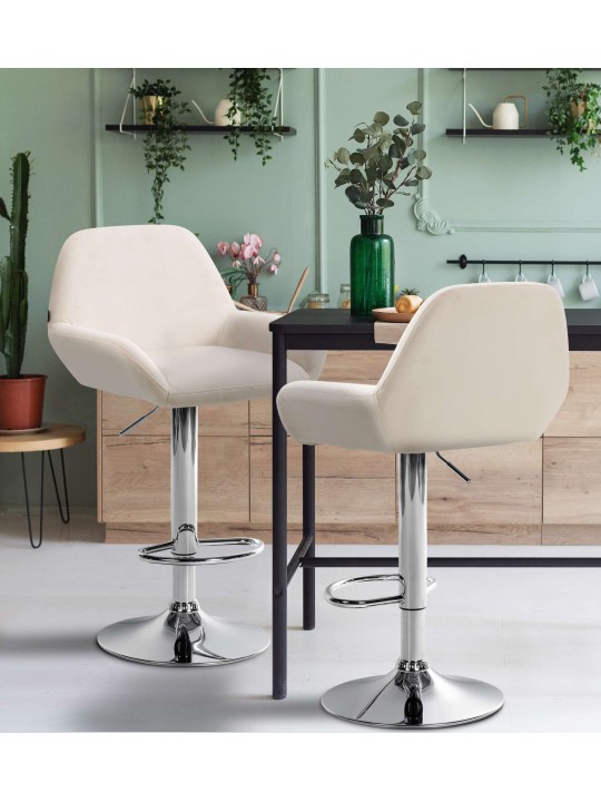 Barkruk Braga fluweel chroom, crème Barkruk Braga fluweel chroom, crème