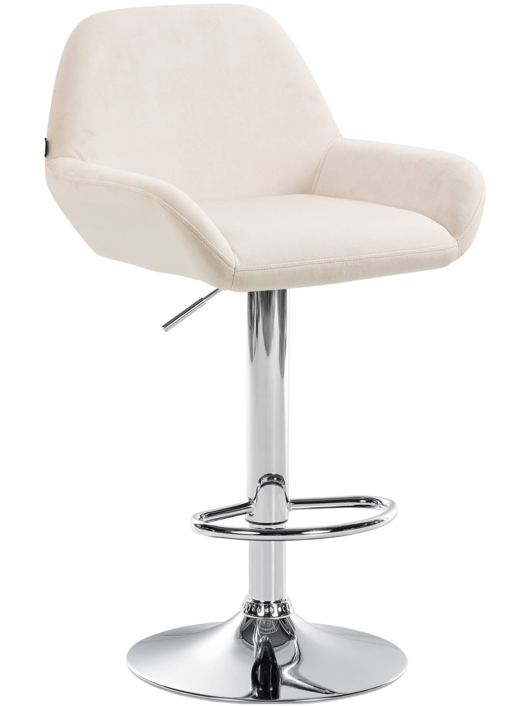 Barkruk Braga fluweel chroom, crème