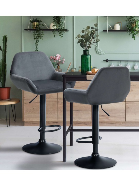 Barkruk Braga fluweel, donkergrijs Barkruk Braga fluweel, donkergrijs