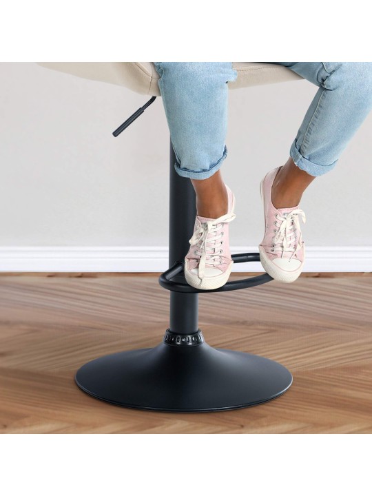 Barkruk Braga fluweel, crème