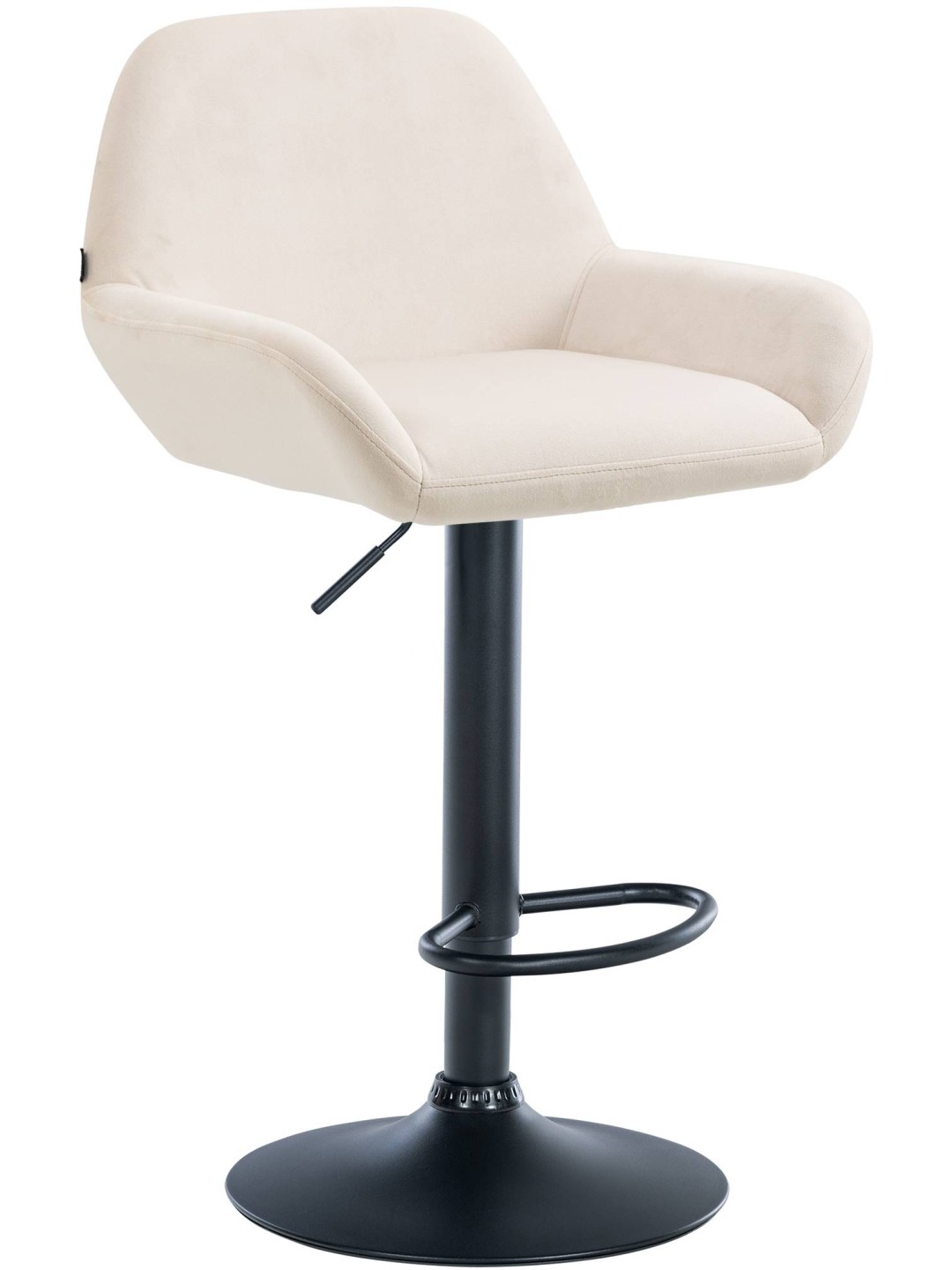 Barkruk Braga fluweel, crème