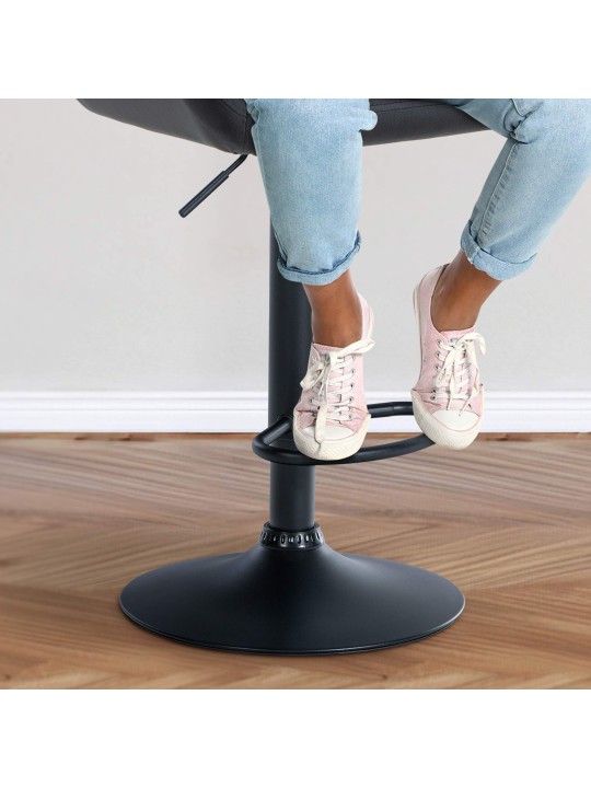 Barkruk Braga fluweel, zwart