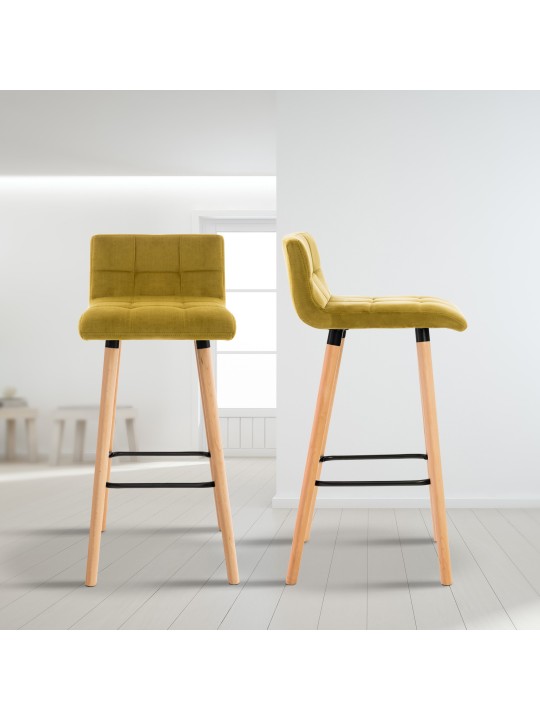 Barkruk Lincoln fluweel, geel Barkruk Lincoln fluweel, geel