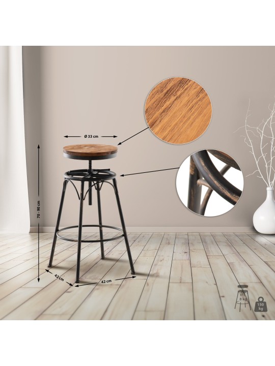 Set van 2 barkrukken Beam, brons