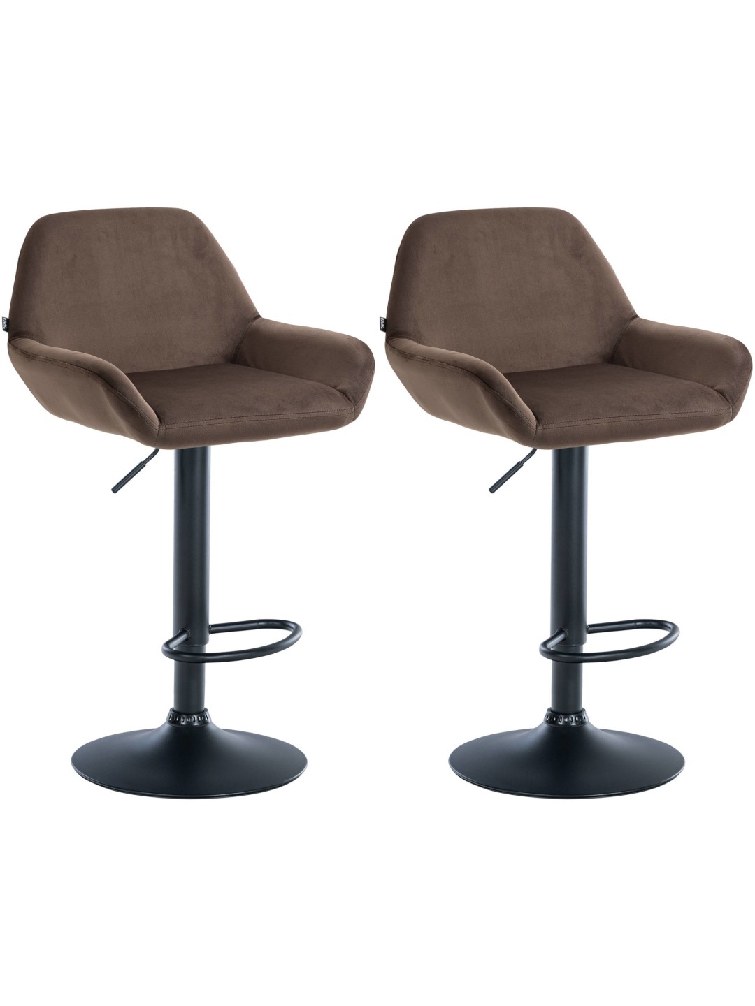 Set van 2 barkrukken Braga fluweel, bruin