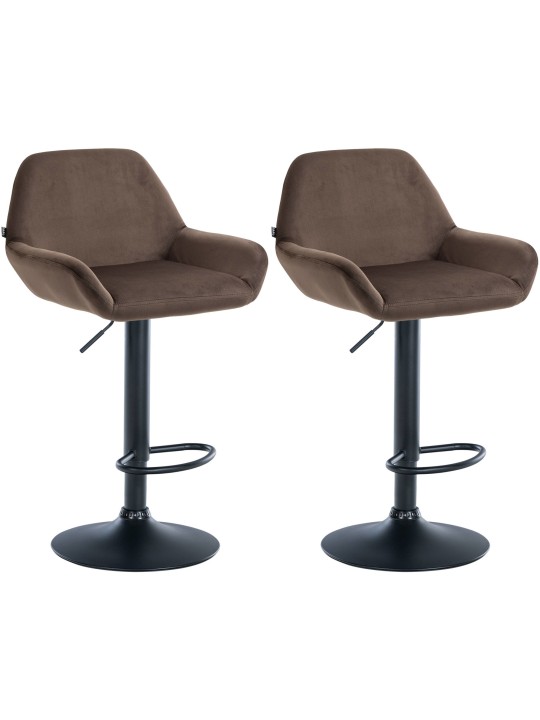 Set van 2 barkrukken Braga fluweel, bruin