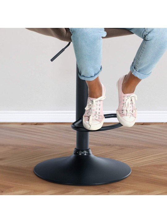 Set van 2 barkrukken Braga fluweel, bruin