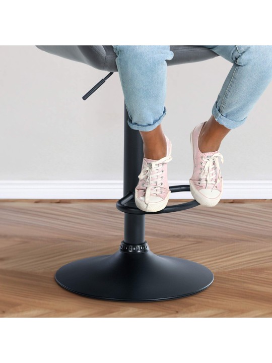 Set van 2 barkrukken Braga fluweel, donkergrijs