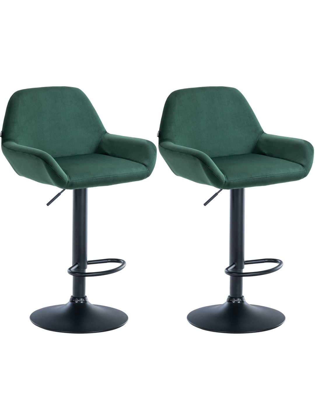 Set van 2 barkrukken Braga fluweel, donkergroen