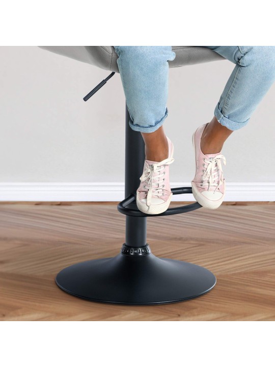 Set van 2 barkrukken Braga fluweel, grijs