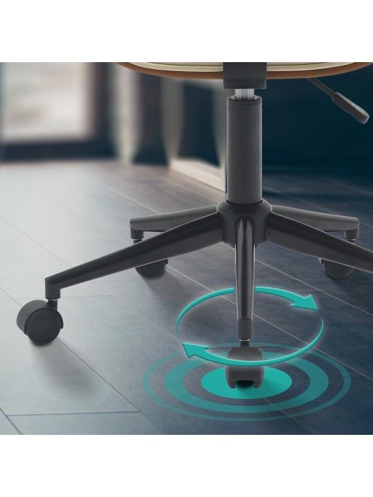 Bureaustoel Plevier kunstleer, walnoot/crème