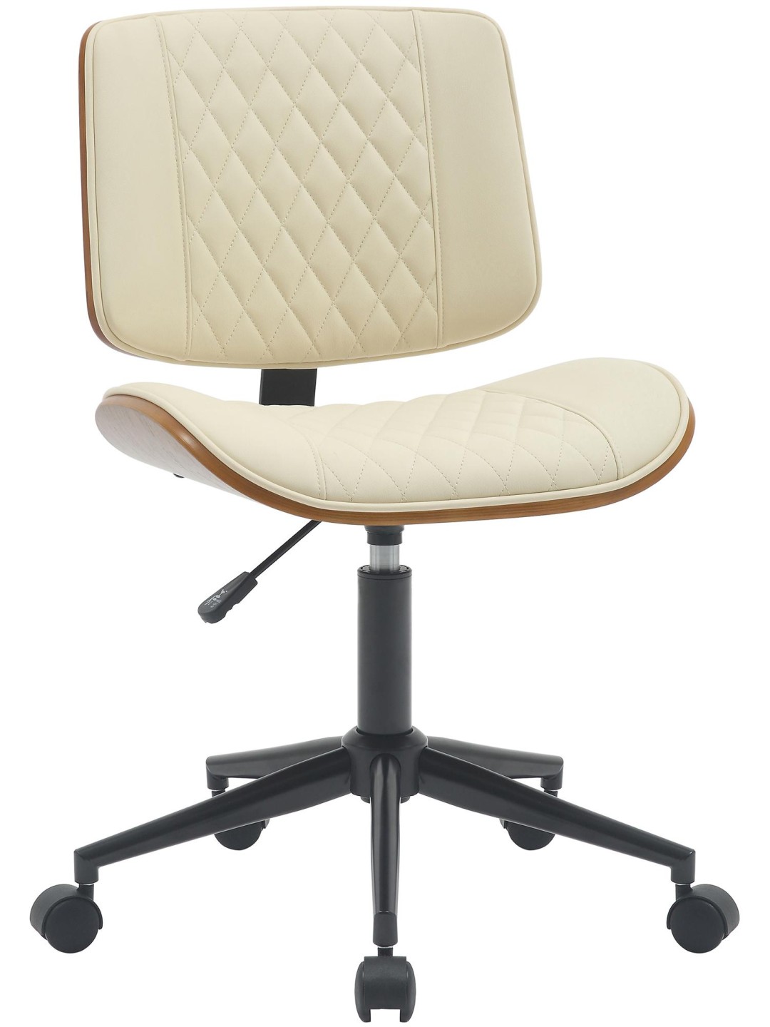 Bureaustoel Plevier kunstleer, walnoot/crème