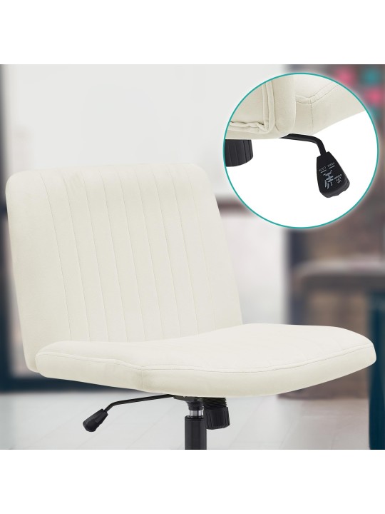 Bureaustoel Kingman fluweel, crème