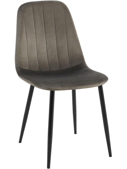 Baxter fluwelen eetkamerstoel, antraciet