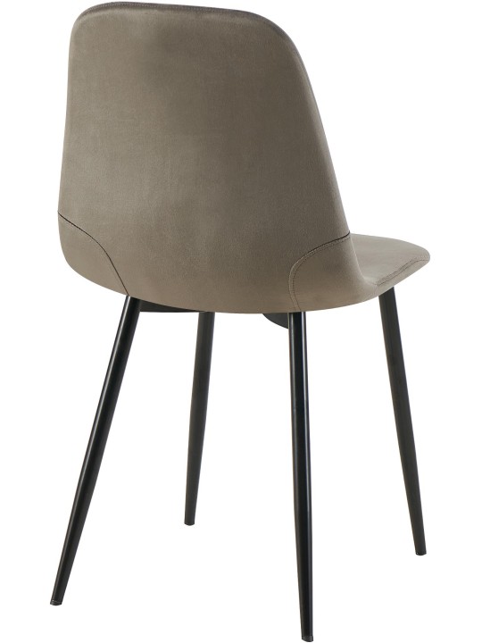 Set van 4 eetkamerstoelen Baxter fluweel, antraciet