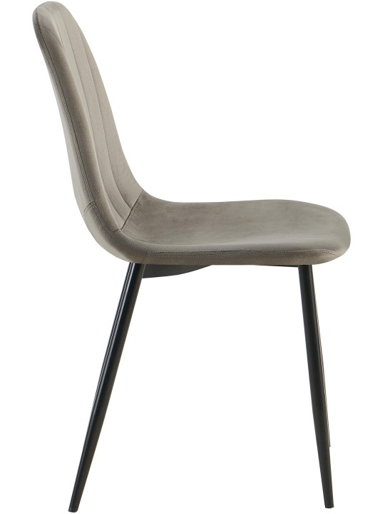 Set van 4 eetkamerstoelen Baxter fluweel, antraciet