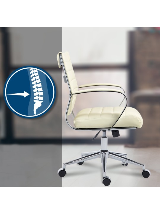 Bureaustoel Oakland kunstleer, crème