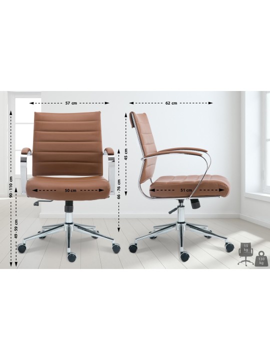 Bureaustoel Oakland kunstleer, lichtbruin