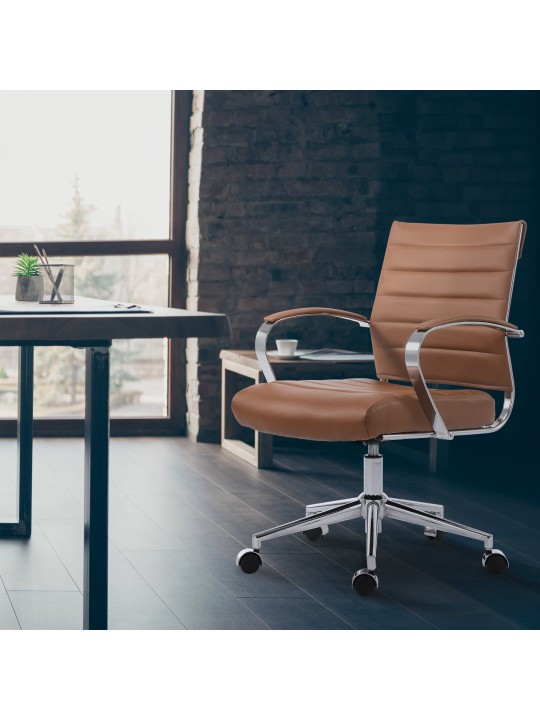 Bureaustoel Oakland kunstleer, lichtbruin