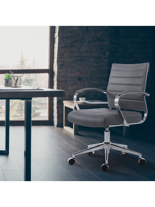 Bureaustoel Oakland kunstleer, grijs
