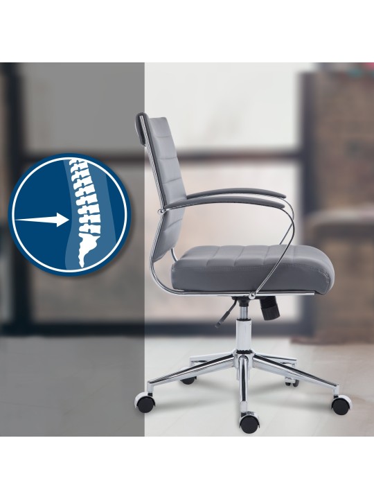 Bureaustoel Oakland kunstleer, grijs