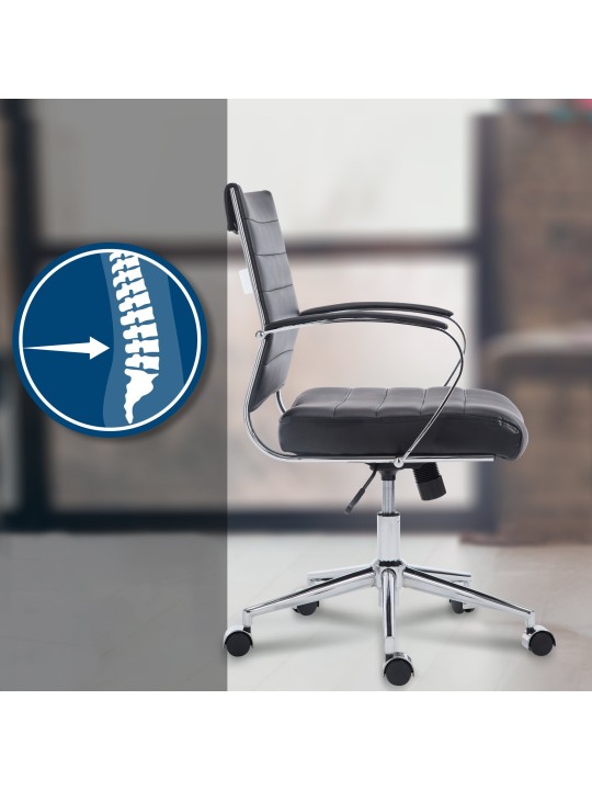 Bureaustoel Oakland kunstleer, zwart