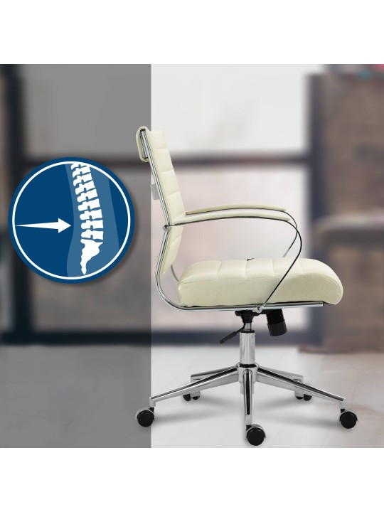 Bureaustoel Oakland stof, crème