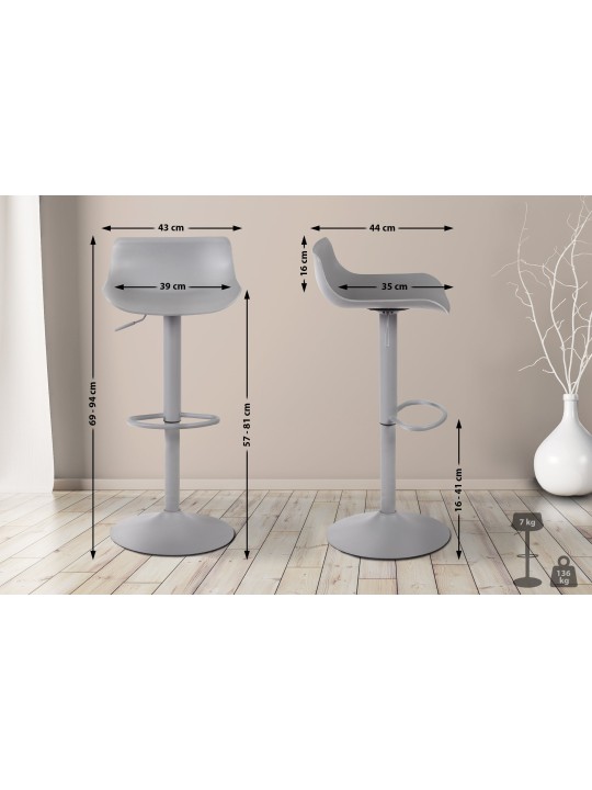 Barkruk Aveiro, grijs Barkruk Aveiro, grijs