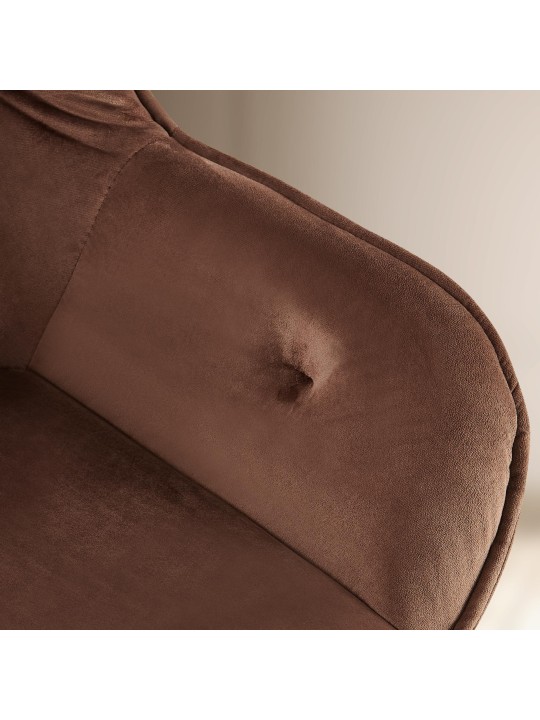 Bezoekersstoel Cassis fluweel, bruin Bezoekersstoel Cassis fluweel, bruin