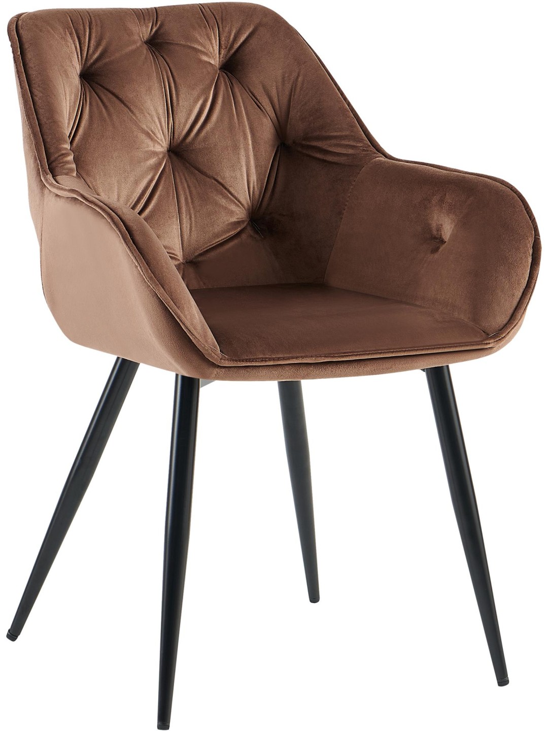 Bezoekersstoel Cassis fluweel, bruin