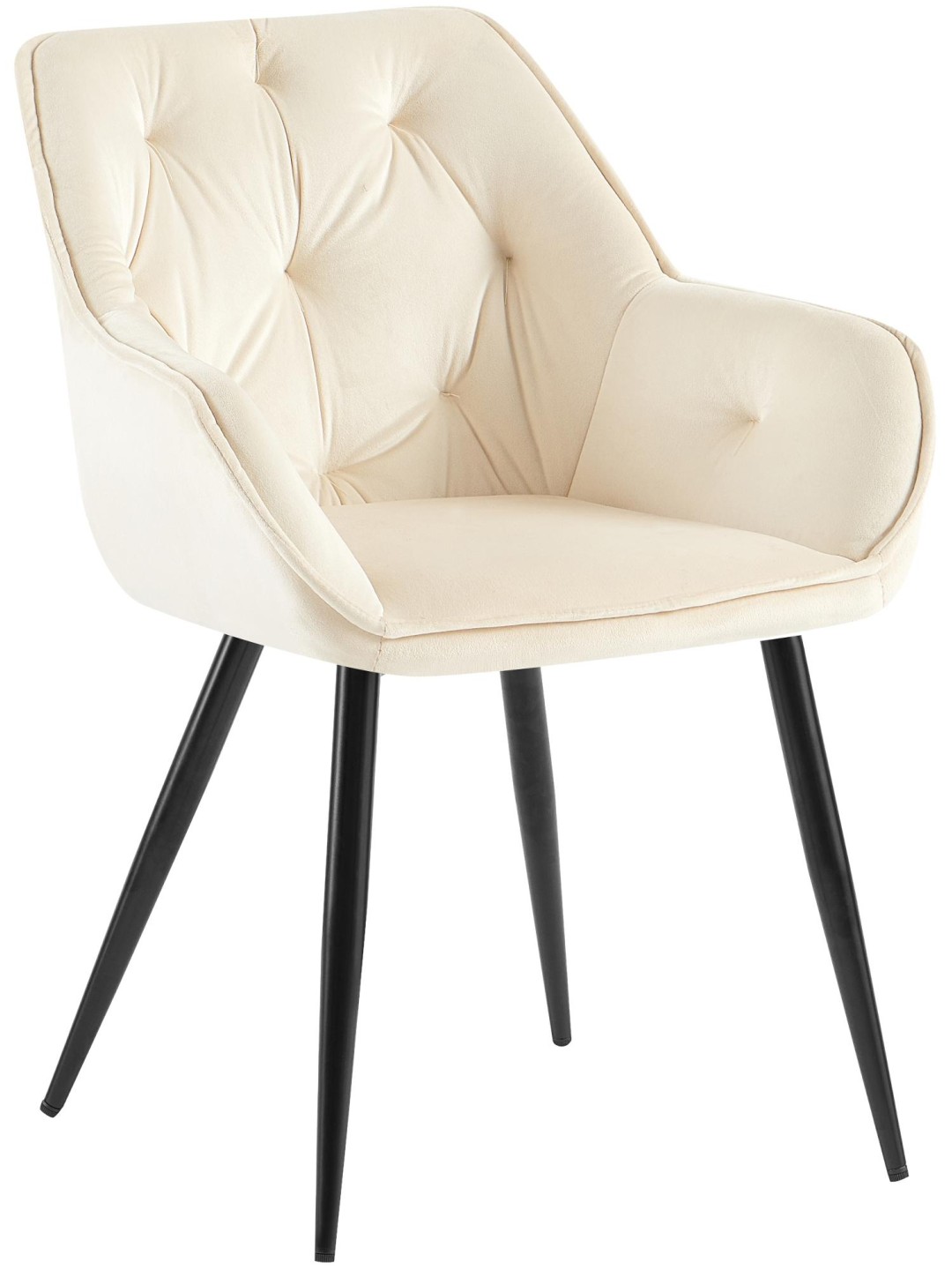 Bezoekersstoel Cassis fluweel, crème