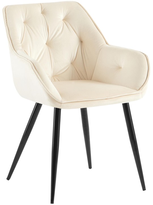 Bezoekersstoel Cassis fluweel, crème