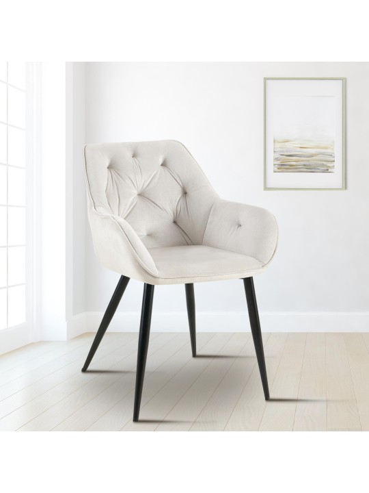 Bezoekersstoel Cassis fluweel, lichtgrijs