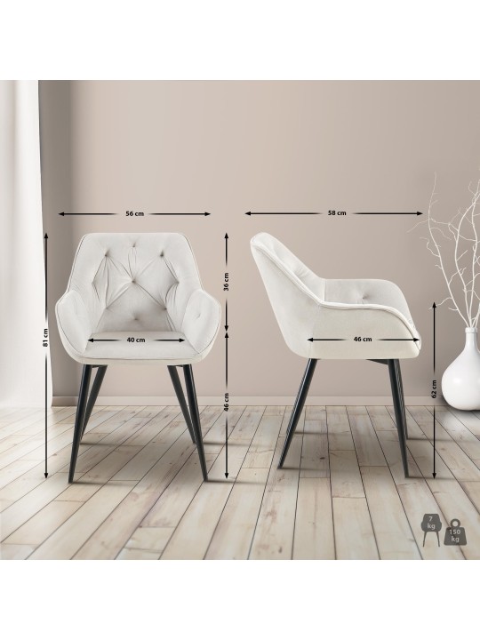 Bezoekersstoel Cassis fluweel, lichtgrijs