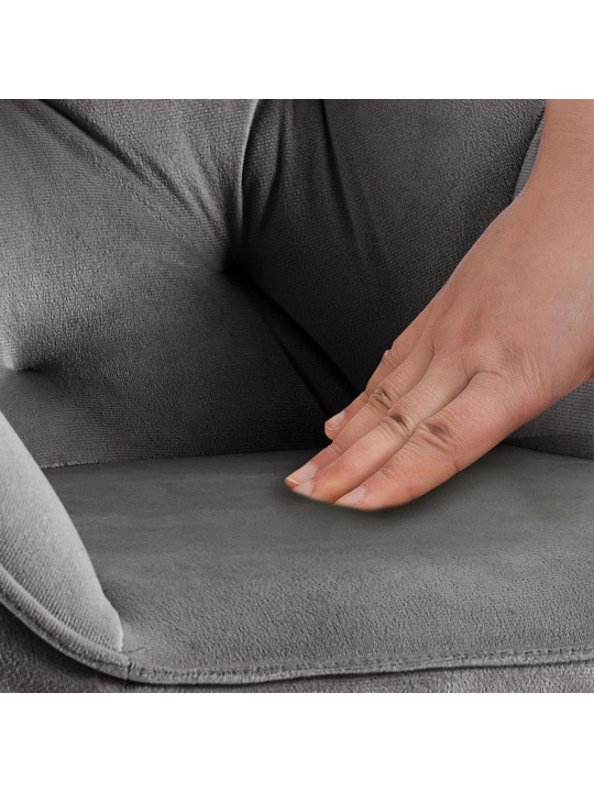 Bezoekersstoel Cassis fluweel, donkergrijs