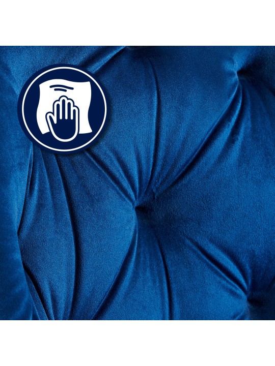 Bezoekersstoel Cassis fluweel, blauw