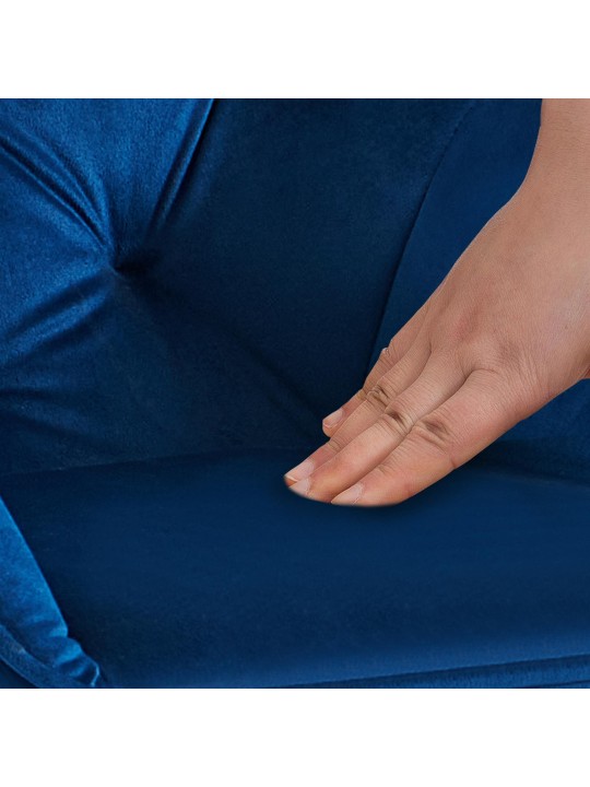 Bezoekersstoel Cassis fluweel, blauw