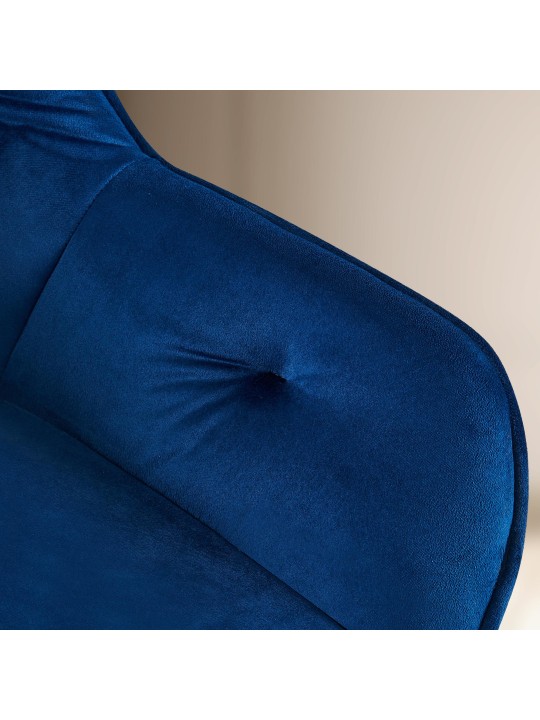 Bezoekersstoel Cassis fluweel, blauw