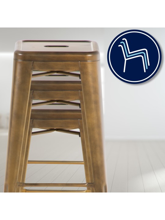 Set van 2 barkrukken Joshua, goud