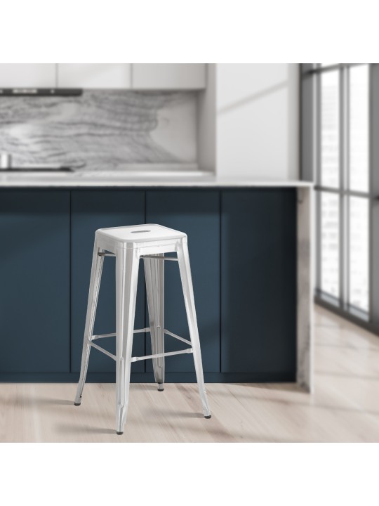 Set van 2 barkrukken Joshua, zilver