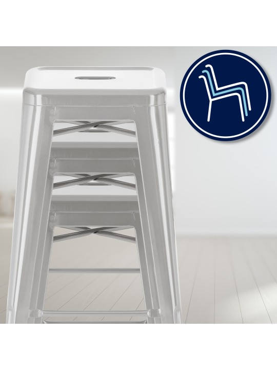 Set van 2 barkrukken Joshua, zilver