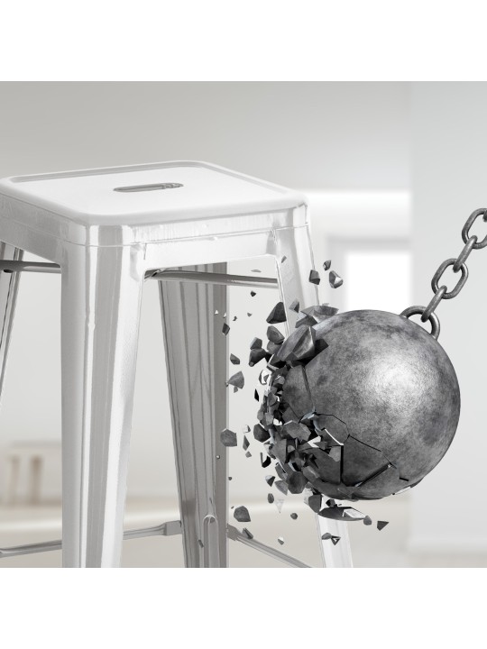 Set van 2 barkrukken Joshua, zilver