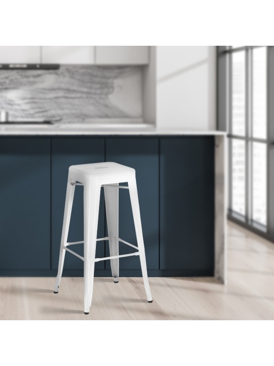 Set van 2 barkrukken Joshua, wit